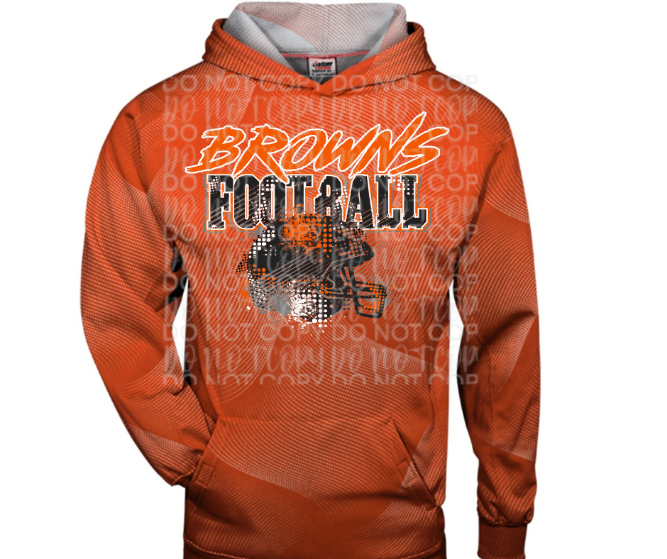 Ogemaw Browns 2025 Grunge Helmet Specialty Name Brand Hoodie Options