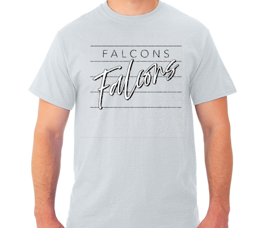 Ogemaw Falcons 2025 Falcons Lines Cursive Cotton/Poly Blend Top Options