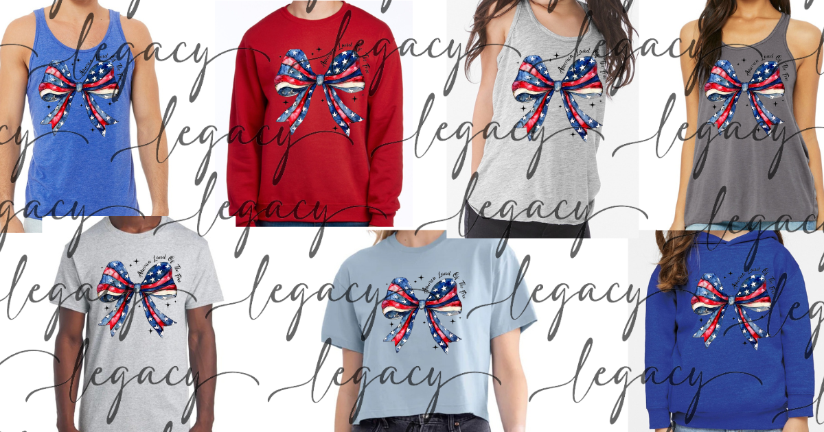 Land of the free Bow 4th Red White & Blue American Pride America Freedom