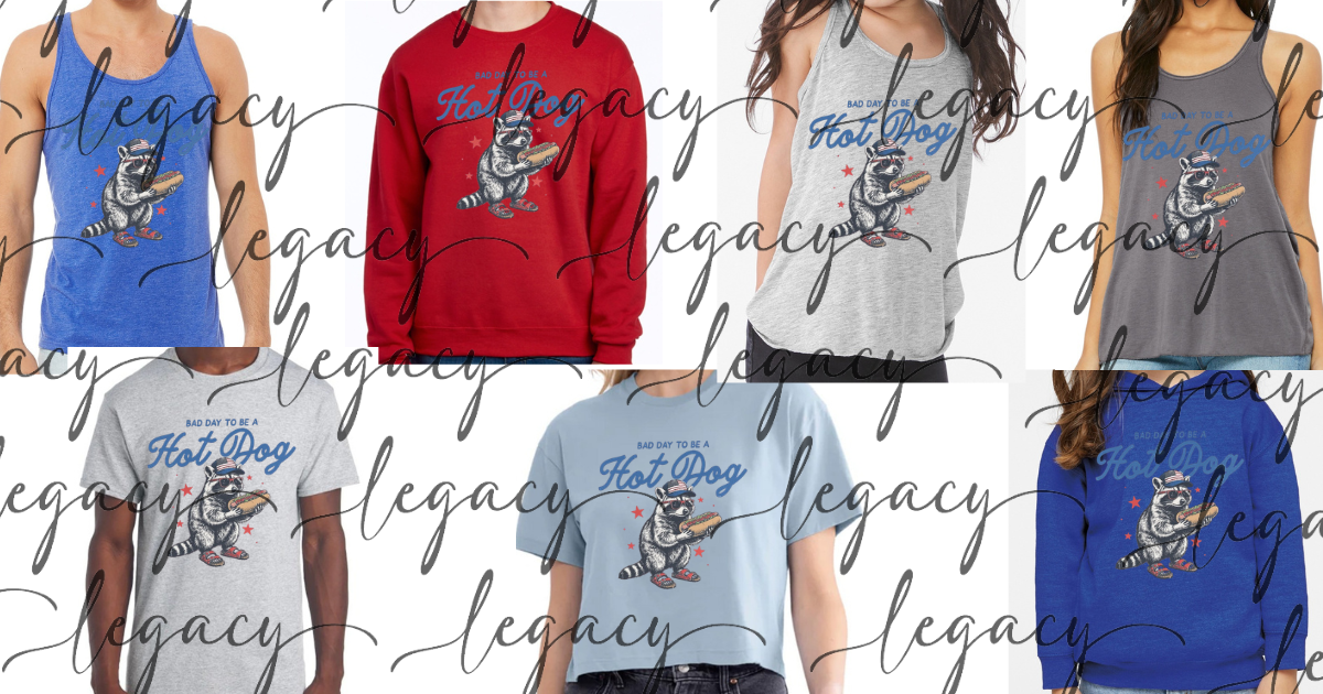 Bad day to be a hot dog Racoon 4th Red White & Blue American Pride America Freedom