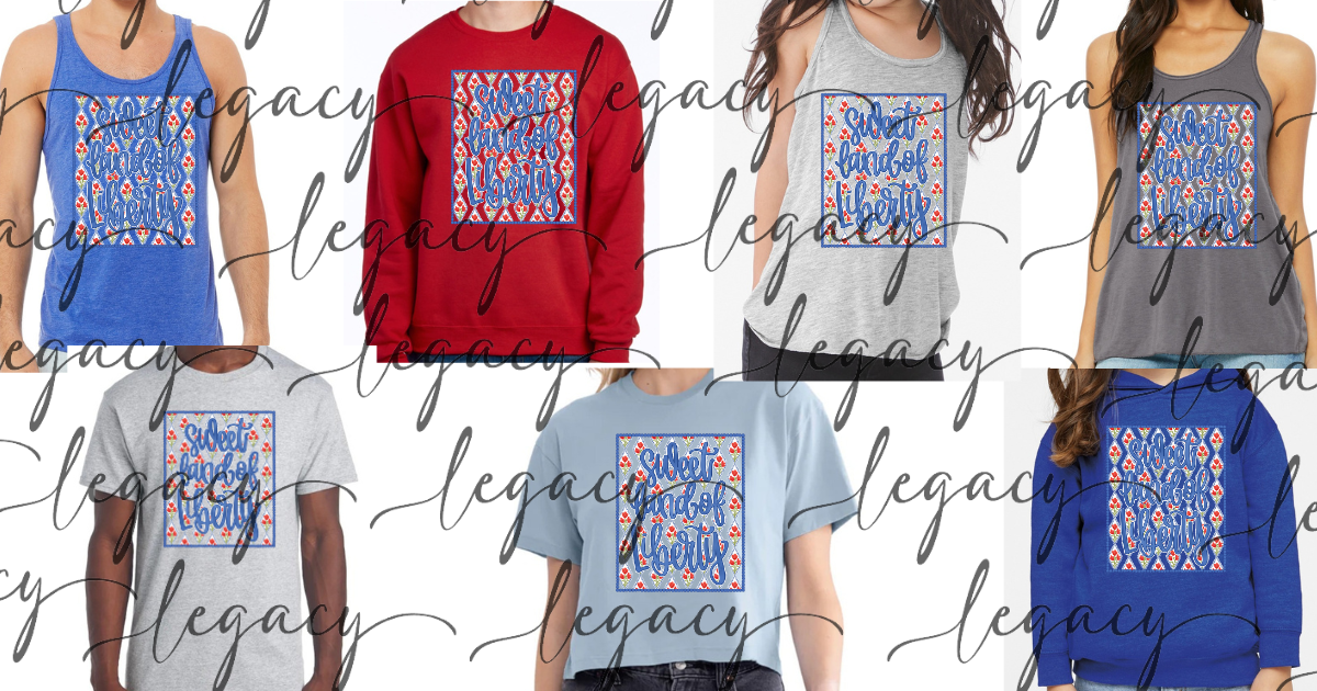 Sweet land of liberty 4th Red White & Blue American Pride America Freedom