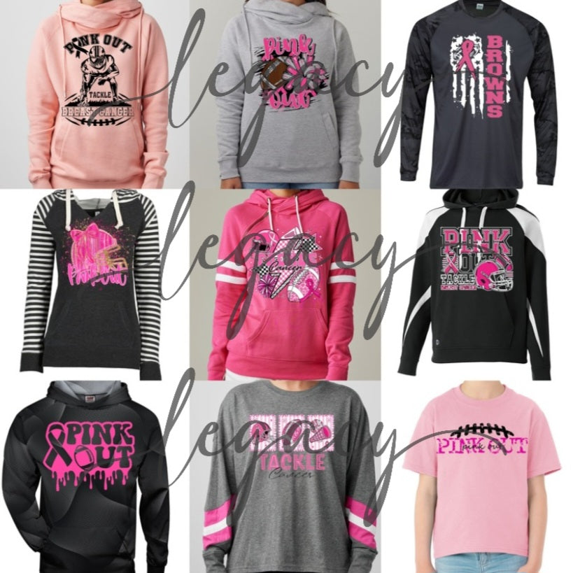 Pink out Football Cheer 2025 Browns Falcons