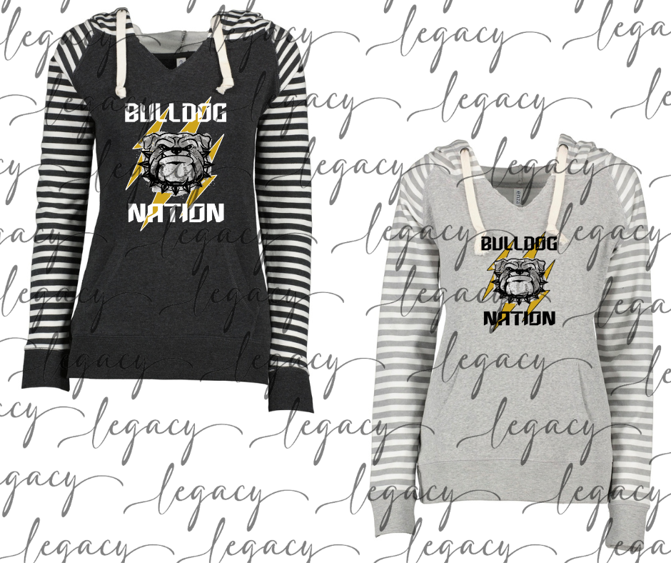 Bulldog Nation Striped Sleeves Hoodie Top Options Bulldogs 2025