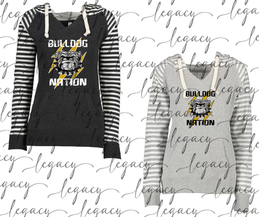 Bulldog Nation Striped Sleeves Hoodie Top Options Bulldogs 2025