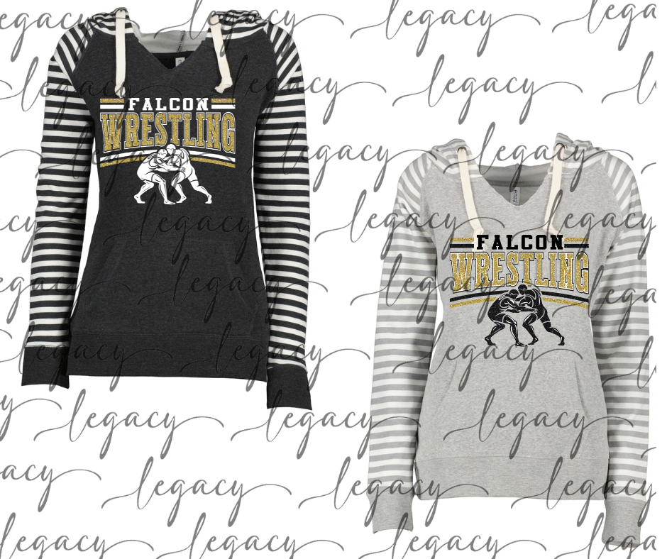 Falcon Wrestling Wrestlers Striped Sleeves Hoodie Top Options Falcon Wrestling 2025