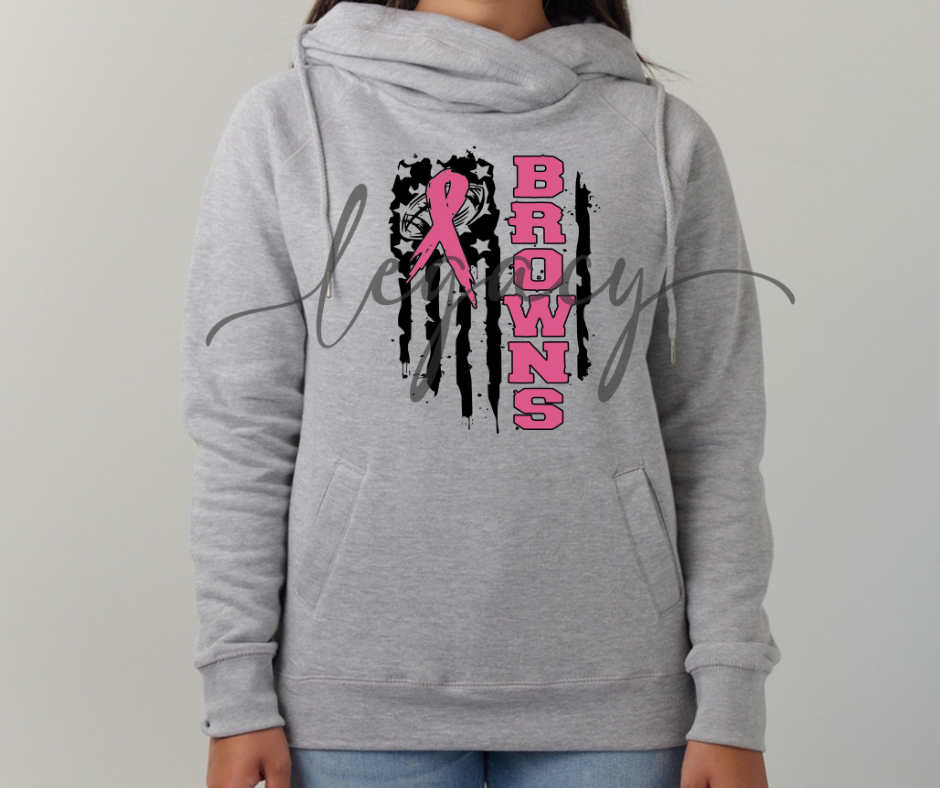 Pink Out Football Flag Cowl Neck Top Options Falcon Pink Out Football Ogemaw Browns 2025