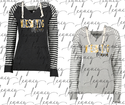 Wrestling Mama Wrestling 2025 Striped Sleeves Hoodie Top Options Bulldogs 2025 Falcon Wrestling 2025 OHHS Wrestling (Copy)