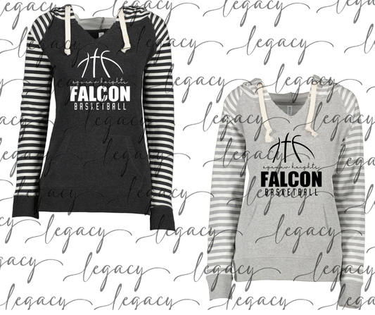 Ogemaw Heights Falcon Basketball Striped Sleeves Hoodie Top Options Falcon Basketball 2025
