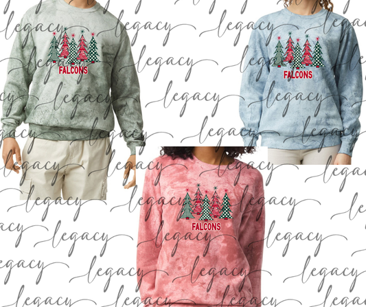 Falcons Trees Holiday Magic Comfort Colors Smoke Top Options