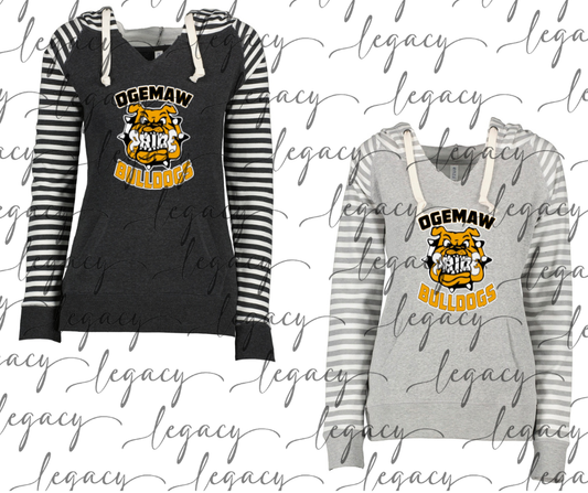 Bulldog Logo Striped Sleeves Hoodie Top Options Bulldogs 2025