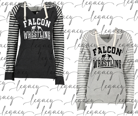 Falcon Wrestling Striped Sleeves Hoodie Top Options Falcon Wrestling 2025