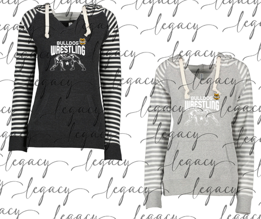 Bulldog Wrestling Wrestlers Striped Sleeves Hoodie Top Options Bulldogs 2025