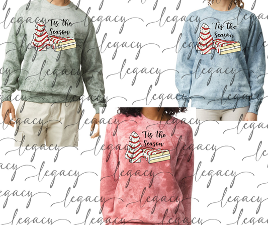 Tis the Season Cake Tree Holiday Magic Comfort Colors Smoke Top Options