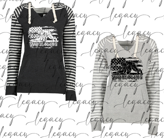 Flag Wrestlers Wrestling 2025 Striped Sleeves Hoodie Top Options