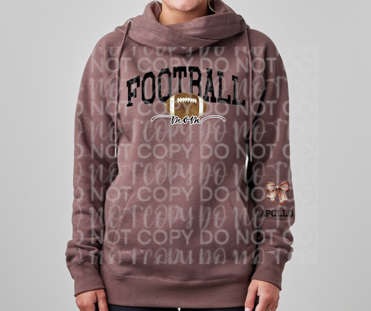 Football Mom Sleeve Detail Cowl Neck Top Options Falcon Football Ogemaw Browns 2025