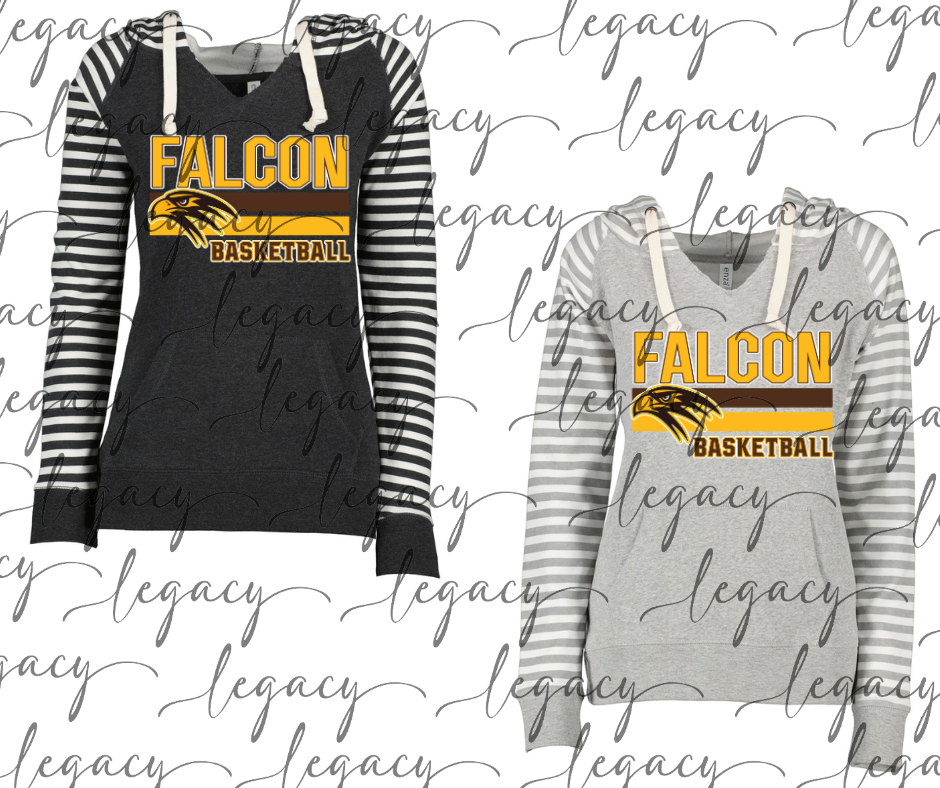 Falcon Basketball Stripes Striped Sleeves Hoodie Top Options Falcon Basketball 2025