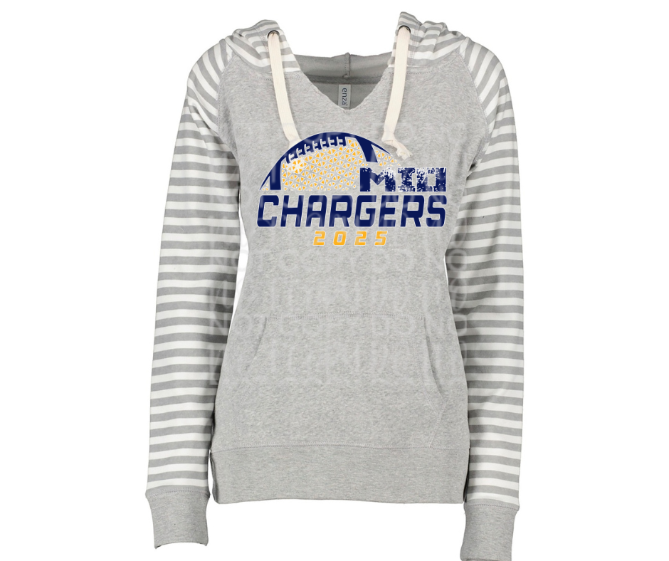 Chargers Football detail Long Sleeve Color Block Top Mio Chargers 2025