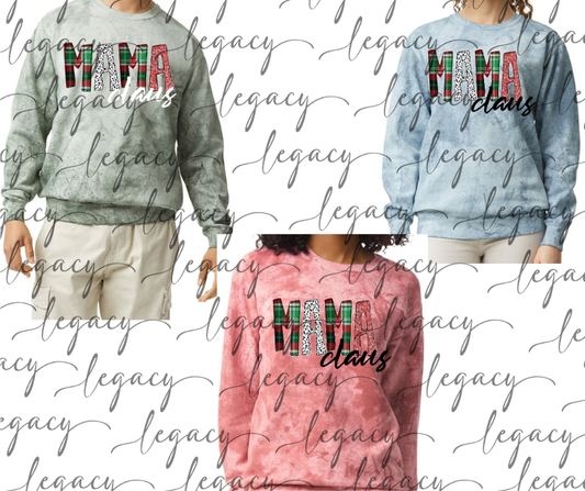 Mama Claus Holiday Magic Comfort Colors Smoke Top Options