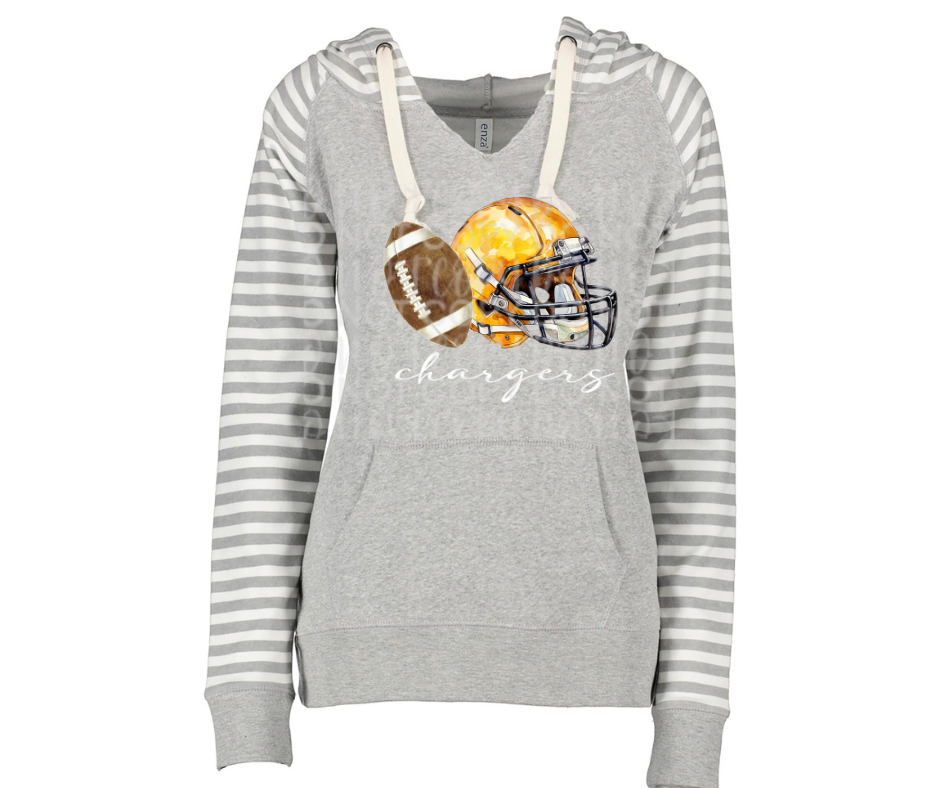 Chargers Vintage Football Helmet Striped Sleeves Hoodie Top Options Mio Chargers 2025