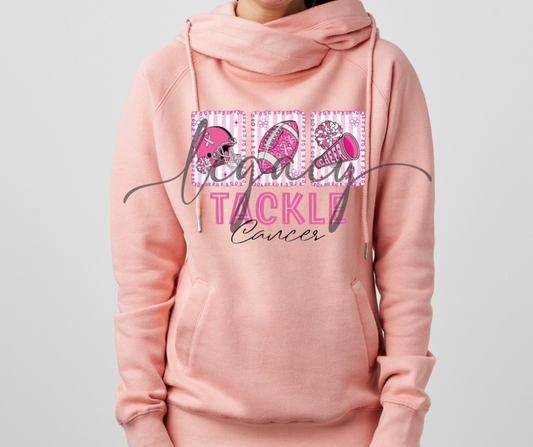 Tackle Cancer Football Cheer Cowl Neck Top Options Falcon Pink Out Football Ogemaw Browns 2025
