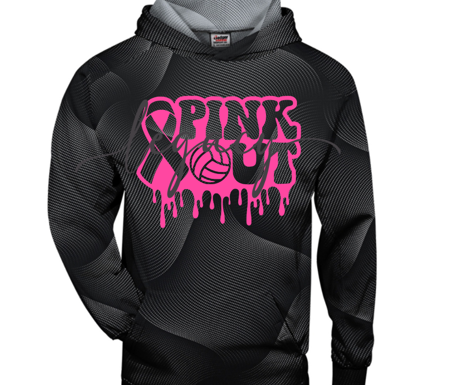 PINK OUT Volleyball Drip Specialty Hoodies