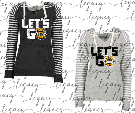 Let's Go Bulldog Pride Striped Sleeves Hoodie Top Options Bulldogs 2025