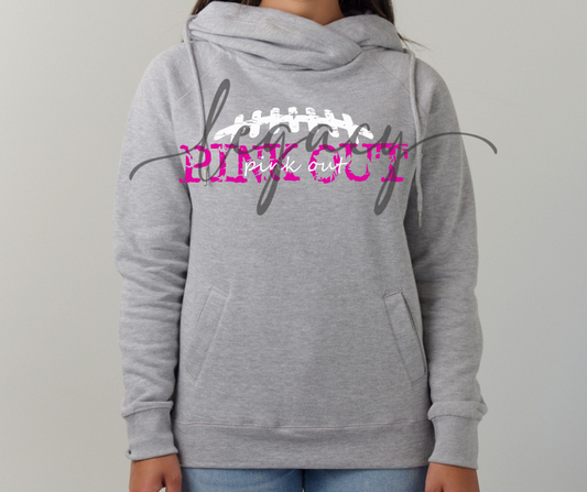 Pink Out Football Cursive Cowl Neck Top Options Falcon Pink Out Football Ogemaw Browns 2025