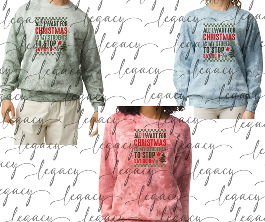 Teacher 6-7 Holiday Magic Comfort Colors Smoke Top Options