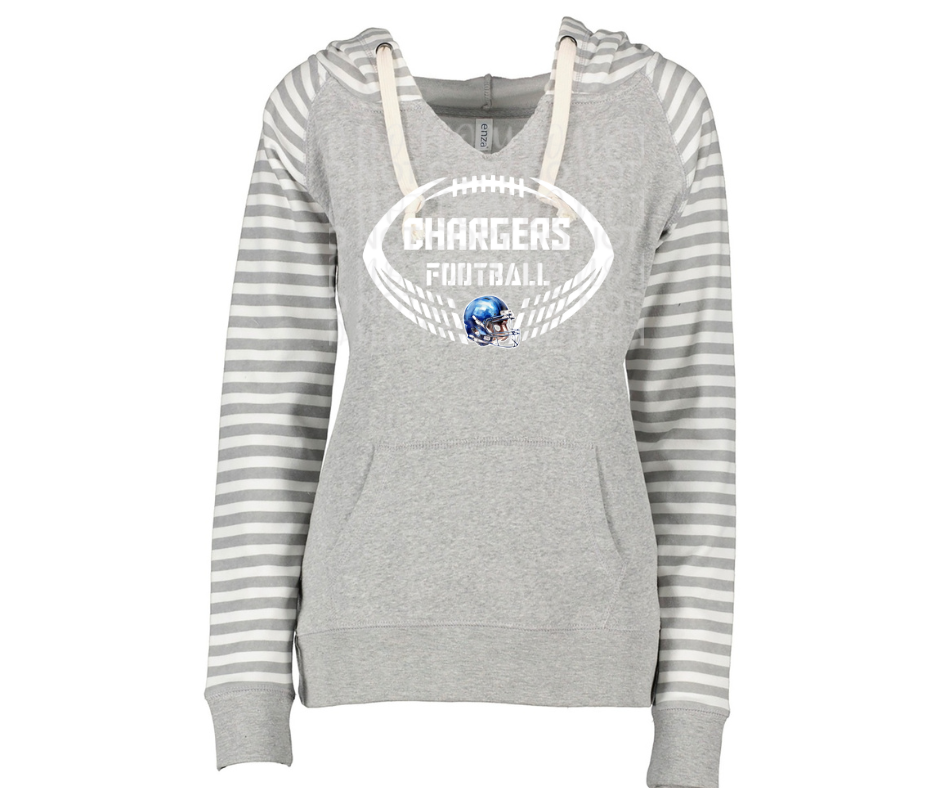 Chargers Football Striped Sleeves Hoodie Top Options Mio Chargers 2025
