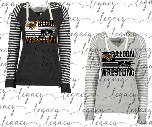 Falcon Flag Striped Sleeves Hoodie Top Options Falcon Wrestling 2025