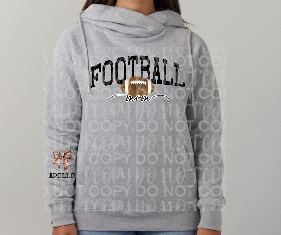 Football Mom Sleeve Detail Cowl Neck Top Options Falcon Football Ogemaw Browns 2025
