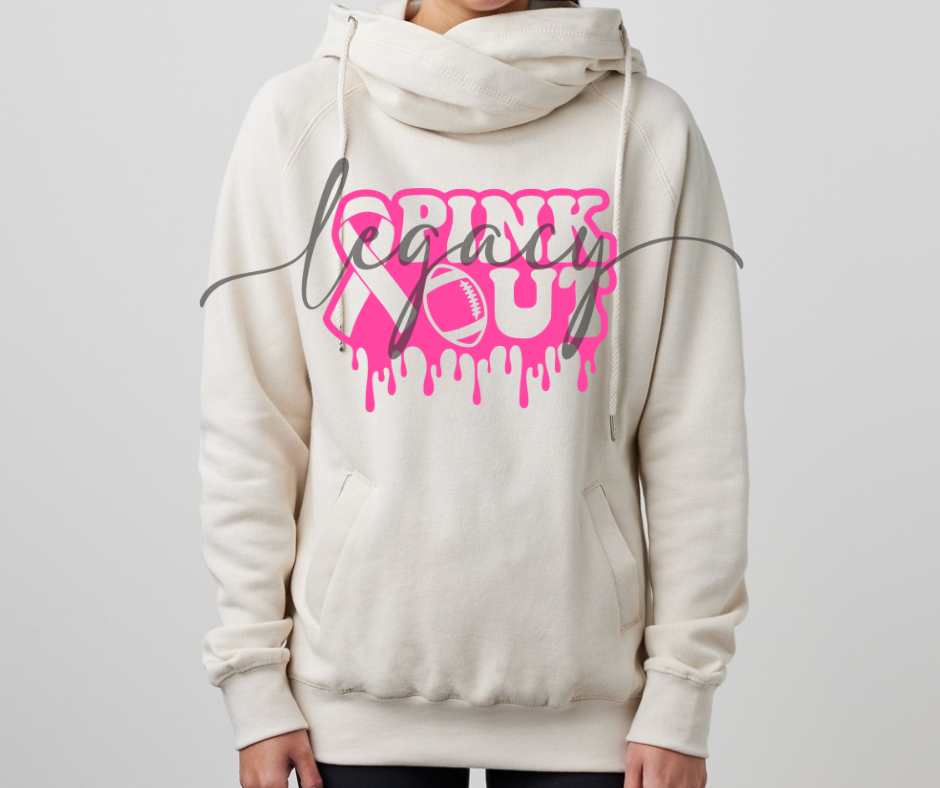 Pink Out Drip Cowl Neck Top Options Falcon Pink Out Football Ogemaw Browns 2025