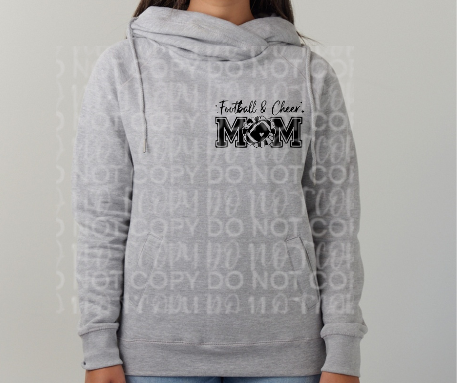 Mom of Both Football & Cheer Cowl Neck Top Options Falcon Football Ogemaw Browns 2025