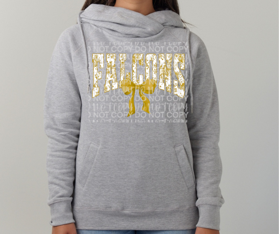 Ogemaw Falcons 2025 Falcons Floral Bow Cowl Neck Top Options