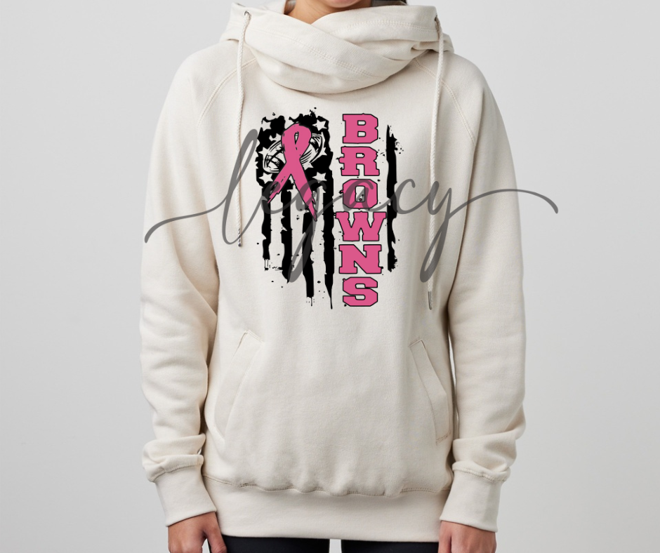 Pink Out Football Flag Cowl Neck Top Options Falcon Pink Out Football Ogemaw Browns 2025