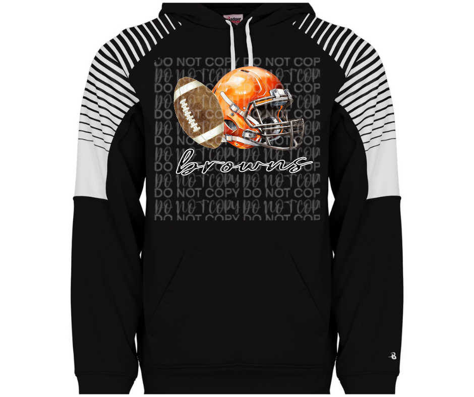 Ogemaw Browns 2025 Football Helmet Cursive Specialty Name Brand Hoodie Options