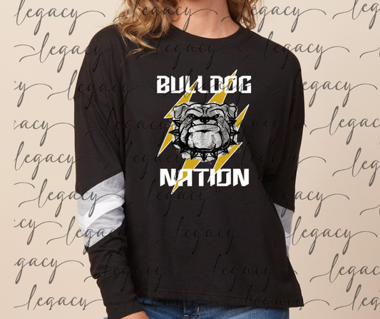 Bulldog Nation Varsity Sleeve Women's Boxy Top Bulldogs 2025