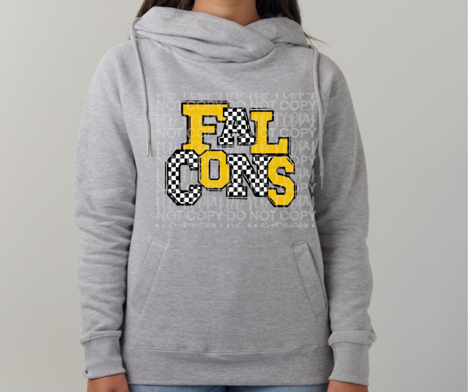 Ogemaw Falcons 2025 Checkered Falcons Cowl Neck Top Options