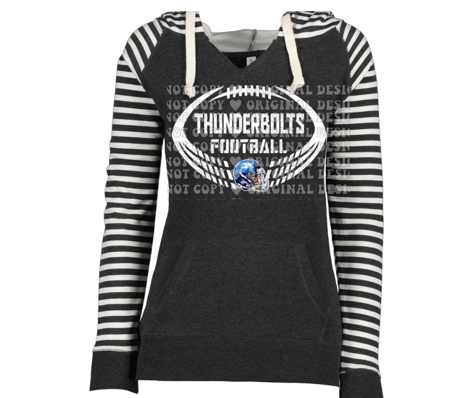 Thunderbolts Football Striped Sleeves Hoodie Top Options Mio Thunderbolts 2025