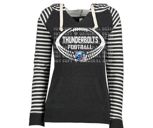 Thunderbolts Football Striped Sleeves Hoodie Top Options Mio Thunderbolts 2025