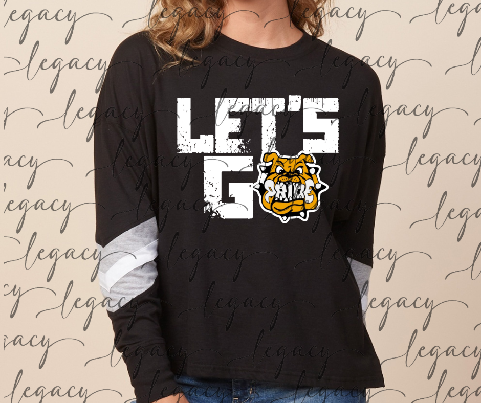 Let's Go Bulldog Pride Varsity Sleeve Women's Boxy Top Bulldogs 2025