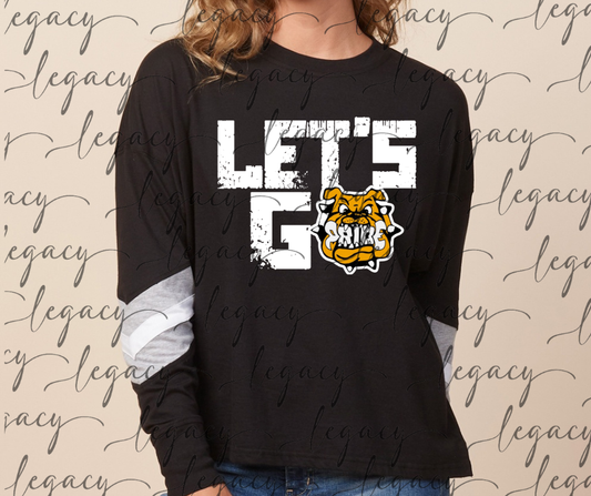 Let's Go Bulldog Pride Varsity Sleeve Women's Boxy Top Bulldogs 2025