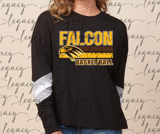 Falcon Basketball Stripes Varsity Sleeve Women's Boxy Top Falcon Basketball 2025