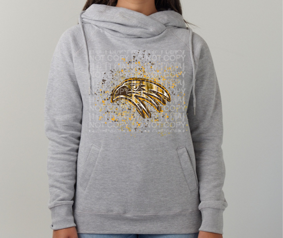 Ogemaw Falcons 2025 Paint Splatter Falcon Cowl Neck Top Options Falcon Sports