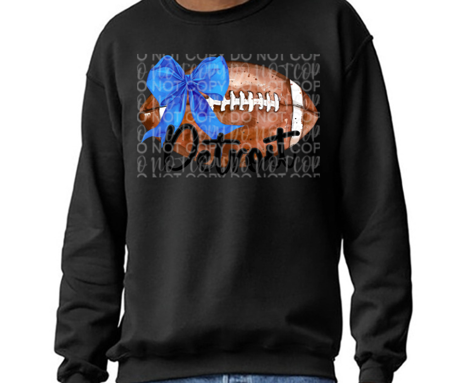 Lions Football Bow Cutesy Black Grey Top Options One Pride