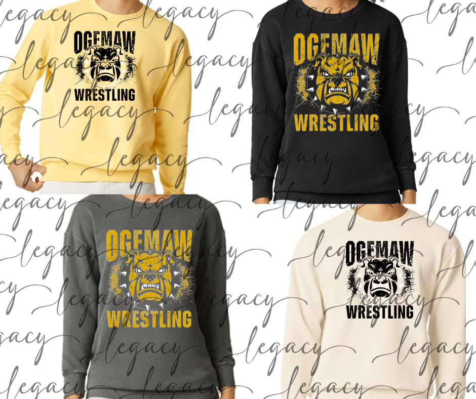 Fierce Bully Ogemaw Wrestling Comfort Color Top Options Bulldogs 2025
