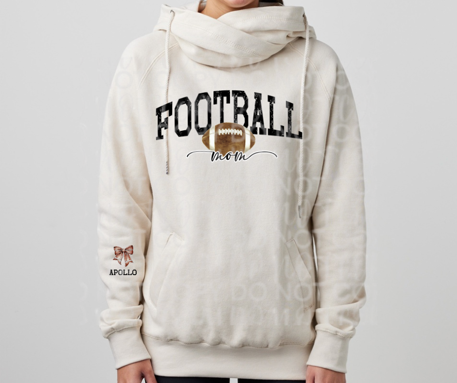 Football Mom Sleeve Detail Cowl Neck Top Options Falcon Football Ogemaw Browns 2025
