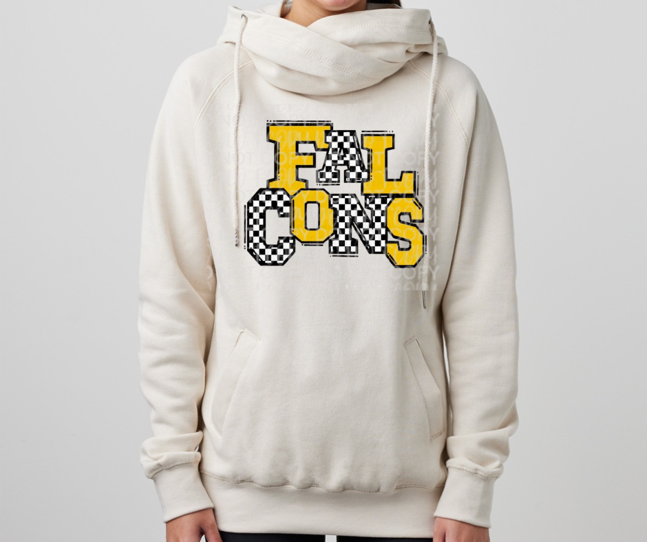 Ogemaw Falcons 2025 Checkered Falcons Cowl Neck Top Options
