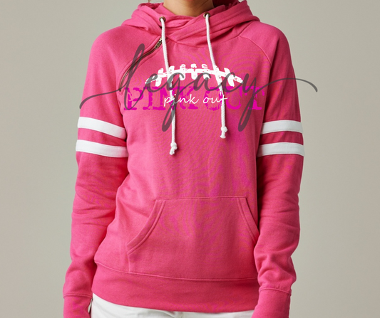 Football Cursive Pink Out Double Hood Top Options Falcon Pink Out Football Ogemaw Browns 2025