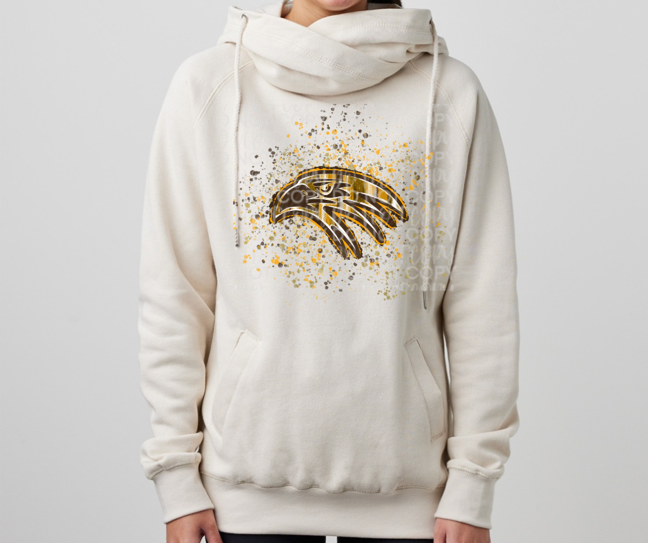 Ogemaw Falcons 2025 Paint Splatter Falcon Cowl Neck Top Options Falcon Sports
